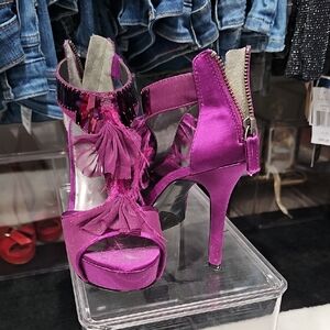 Nine West Purple Stiletto Heels with Tassel Detail